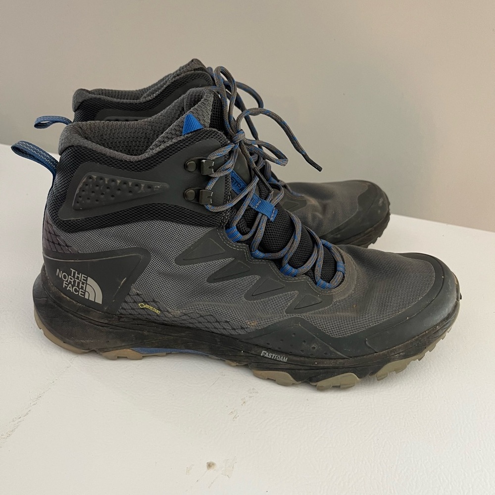 The North Face Black and Blue Hiking Boots